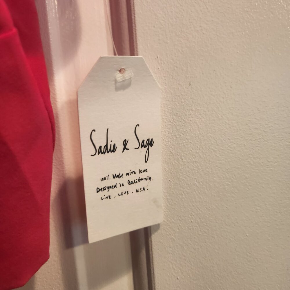 Sadie & Sage Anthropologie Pink Crop Top Cami Blouse Fuschia Small NWT - Picture 7 of 11